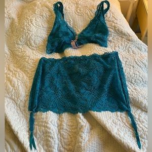 Savage x Fenty bra and skirt lingerie set